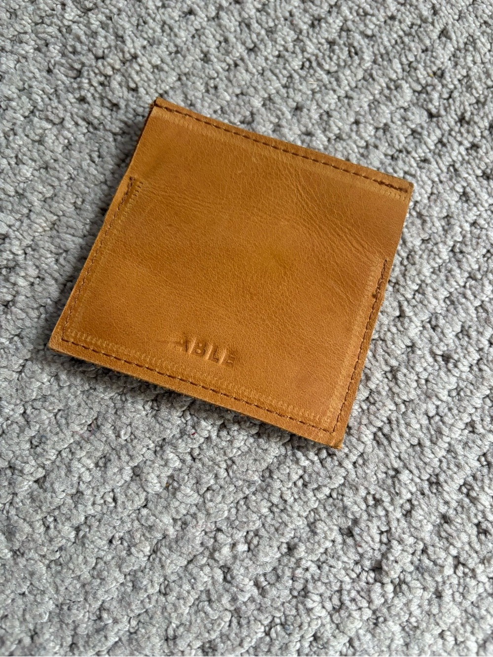 Able Leather Card Holder in Cognac Tan